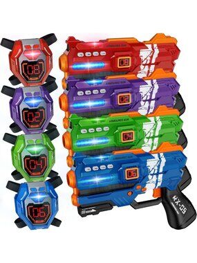 Laser Tag Gun Set of 4 with LED Score Display | Fun Family Game for Kids & Teens